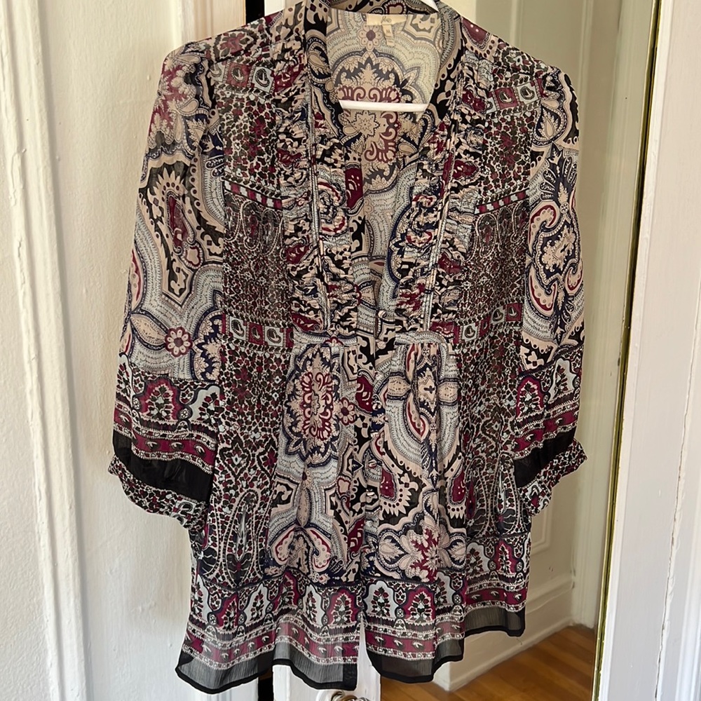 Sheer button up Joie blouse